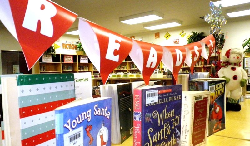 flag banner on book store