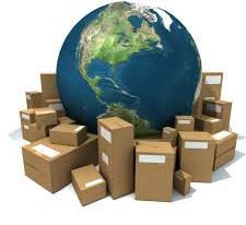 globe and boxes