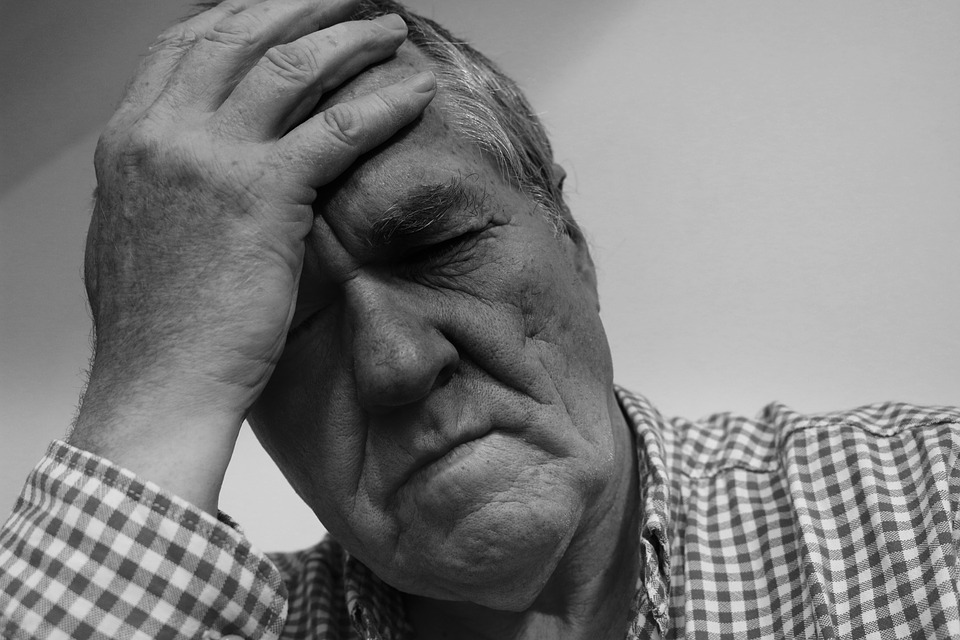 sad old man